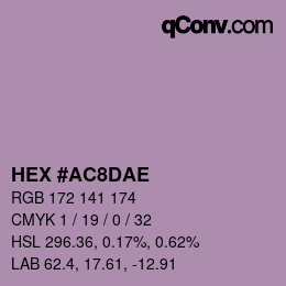 Farbcode: HEX #AC8DAE | qconv.com