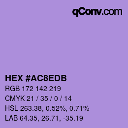 Color code: HEX #AC8EDB | qconv.com