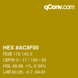 Color code: HEX #AC8F00 | qconv.com