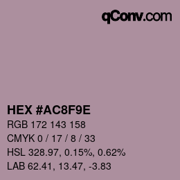 カラーコード: HEX #AC8F9E | qconv.com