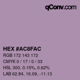 カラーコード: HEX #AC8FAC | qconv.com