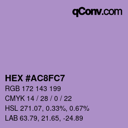 Código de color: HEX #AC8FC7 | qconv.com