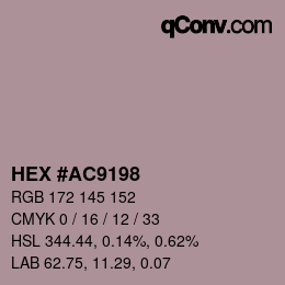 Color code: HEX #AC9198 | qconv.com