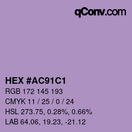 Color code: HEX #AC91C1 | qconv.com