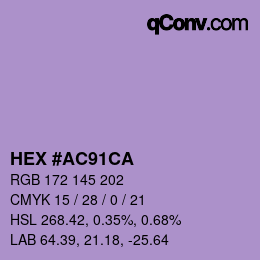颜色代码: HEX #AC91CA | qconv.com