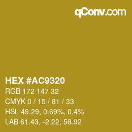 颜色代码: HEX #AC9320 | qconv.com