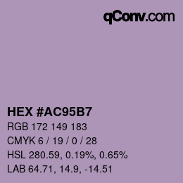 Código de color: HEX #AC95B7 | qconv.com