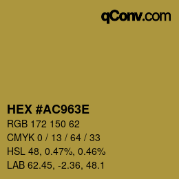 Color code: HEX #AC963E | qconv.com
