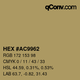 Color code: HEX #AC9962 | qconv.com