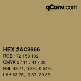 Color code: HEX #AC9966 | qconv.com