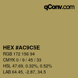 Código de color: HEX #AC9C5E | qconv.com
