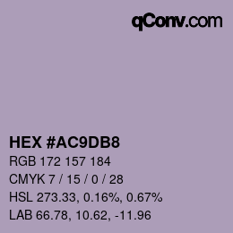 Código de color: HEX #AC9DB8 | qconv.com