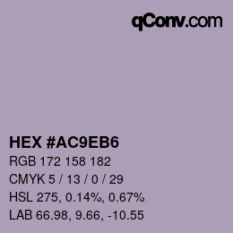 Color code: HEX #AC9EB6 | qconv.com