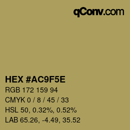 颜色代码: HEX #AC9F5E | qconv.com