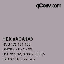 カラーコード: HEX #ACA1A8 | qconv.com