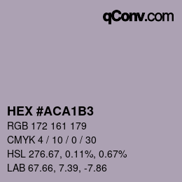 Farbcode: HEX #ACA1B3 | qconv.com