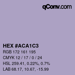 Color code: HEX #ACA1C3 | qconv.com