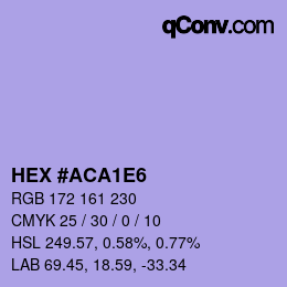 カラーコード: HEX #ACA1E6 | qconv.com