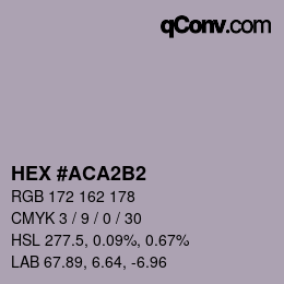 颜色代码: HEX #ACA2B2 | qconv.com