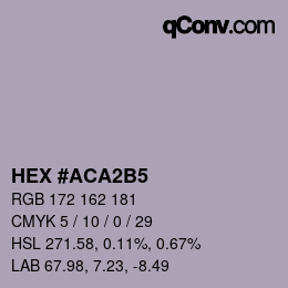 カラーコード: HEX #ACA2B5 | qconv.com