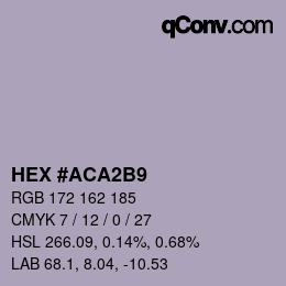 颜色代码: HEX #ACA2B9 | qconv.com