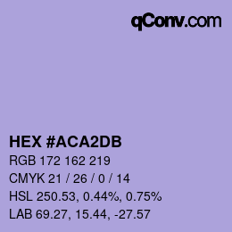 カラーコード: HEX #ACA2DB | qconv.com