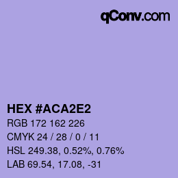 颜色代码: HEX #ACA2E2 | qconv.com