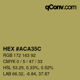 Color code: HEX #ACA35C | qconv.com