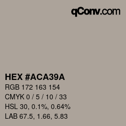 カラーコード: HEX #ACA39A | qconv.com