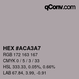Color code: HEX #ACA3A7 | qconv.com