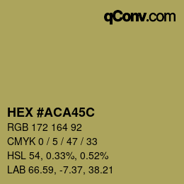 Color code: HEX #ACA45C | qconv.com