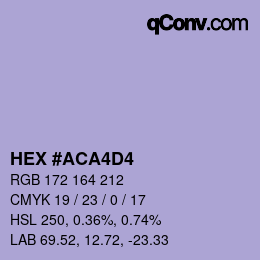 Color code: HEX #ACA4D4 | qconv.com