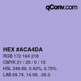 カラーコード: HEX #ACA4DA | qconv.com