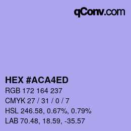 カラーコード: HEX #ACA4ED | qconv.com