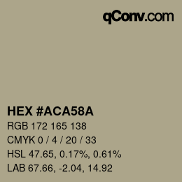 颜色代码: HEX #ACA58A | qconv.com