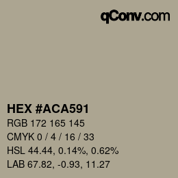 Farbcode: HEX #ACA591 | qconv.com