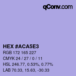 Color code: HEX #ACA5E3 | qconv.com