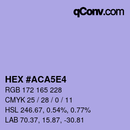 Color code: HEX #ACA5E4 | qconv.com