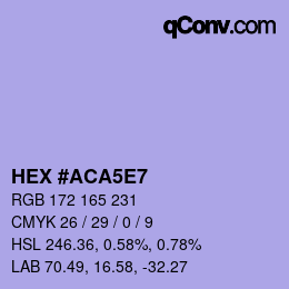 Farbcode: HEX #ACA5E7 | qconv.com