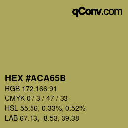 Color code: HEX #ACA65B | qconv.com
