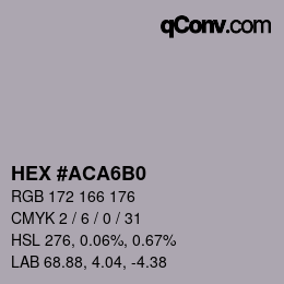 Color code: HEX #ACA6B0 | qconv.com