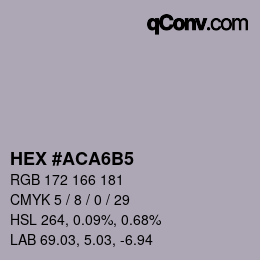 Color code: HEX #ACA6B5 | qconv.com