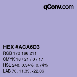Farbcode: HEX #ACA6D3 | qconv.com