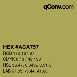 Color code: HEX #ACA757 | qconv.com