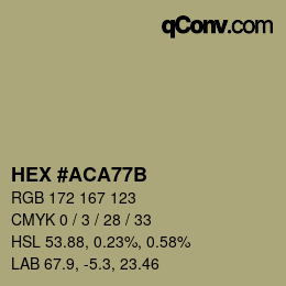 Color code: HEX #ACA77B | qconv.com