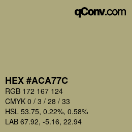 Color code: HEX #ACA77C | qconv.com