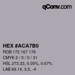 颜色代码: HEX #ACA7B0 | qconv.com