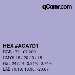 カラーコード: HEX #ACA7D1 | qconv.com