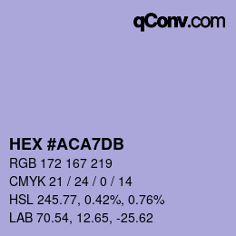 カラーコード: HEX #ACA7DB | qconv.com