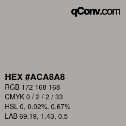 カラーコード: HEX #ACA8A8 | qconv.com